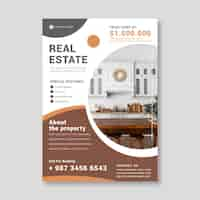 Free vector flat design real estate poster with photo ready to print