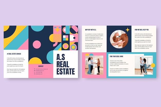 Flat design real estate template