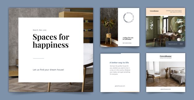 Flat design real estate template
