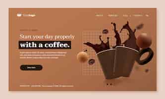 Vettore gratuito modello di caffè realistico design piatto