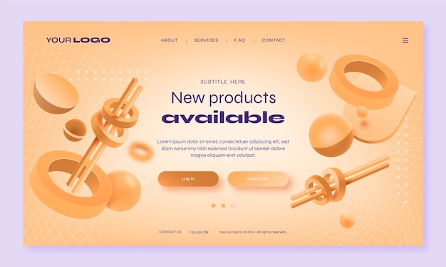 Free vector flat design realistic landing page template