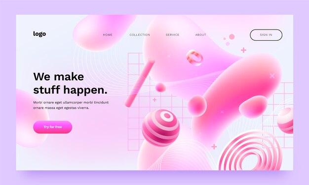 Flat design realistic landing page