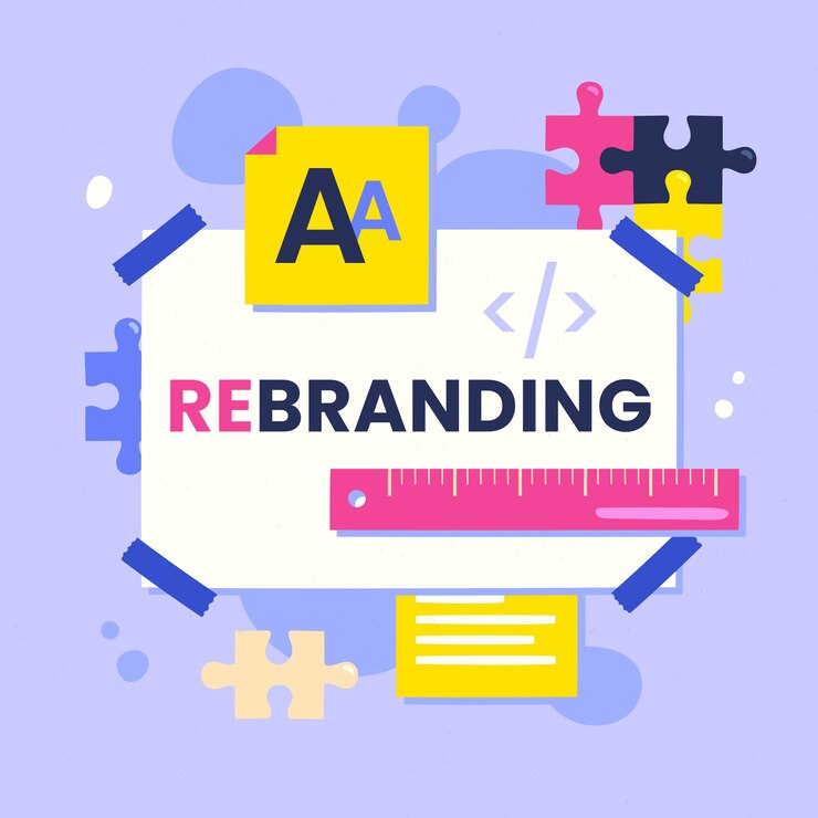 Free Vector flat design rebranding illustration