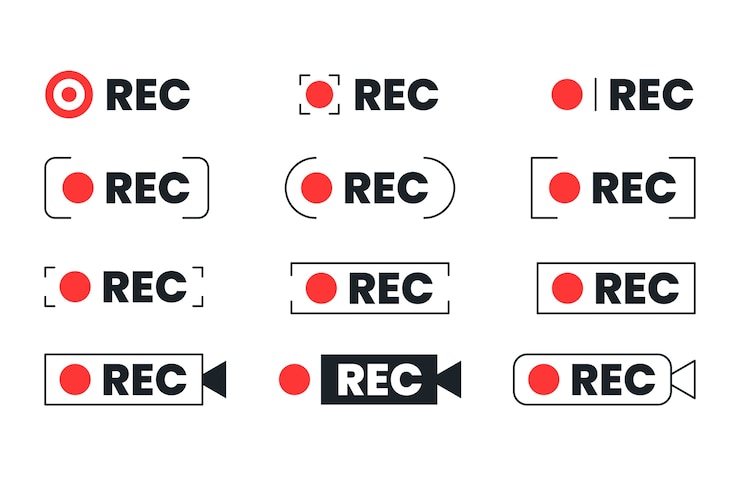 Free Vector flat design rec label set