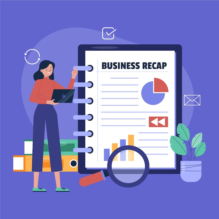 Free Vector flat design recap illustration