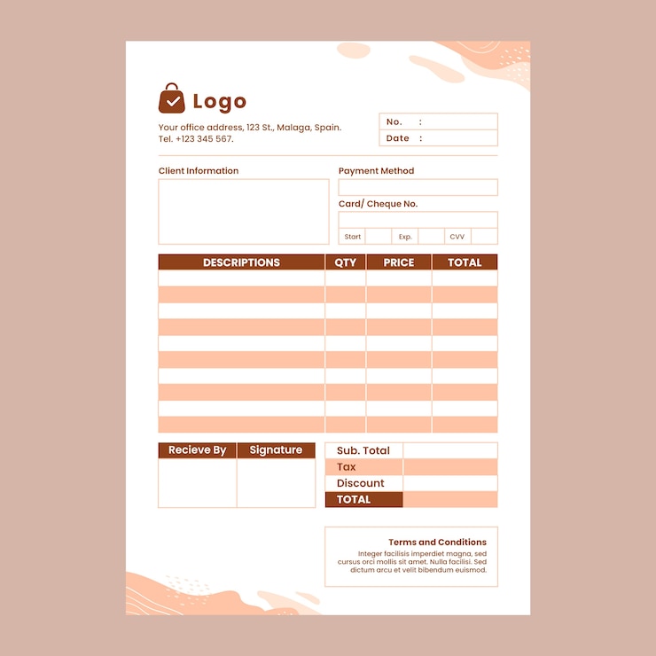 Free Vector flat design receipt book template