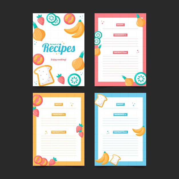 Flat design recipe book design