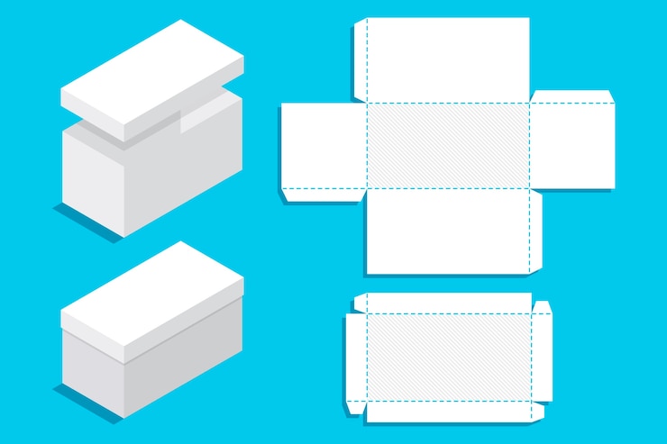 Free Vector flat design rectangular box die cut template