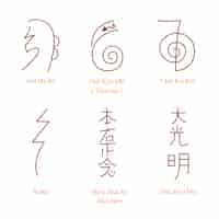 Free vector flat design reiki icons