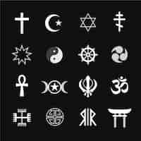 Бесплатное векторное изображение Коллекция религиозных символов в плоском дизайне