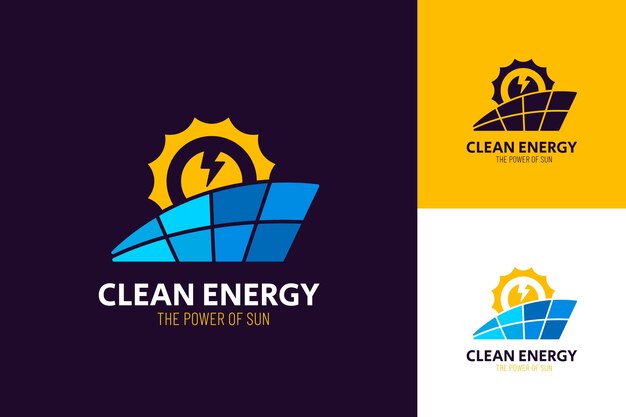 Flat design renewable energy logo template