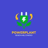 Free vector flat design renewable energy logo