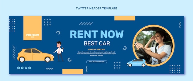 フラットデザインレンタカーツイッターヘッダー