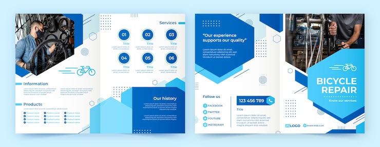 Free Vector flat design repair shop brochure