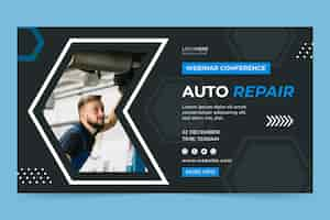 Free vector flat design repair shop webinar