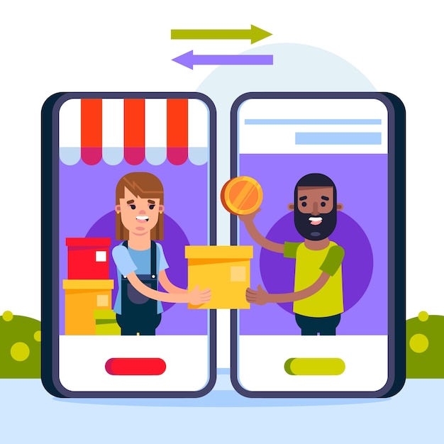 Flat design reseller illustration