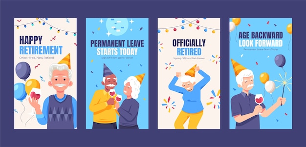 Free vector flat design retirement party template