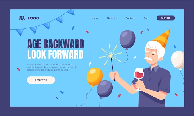 Free vector flat design retirement party template