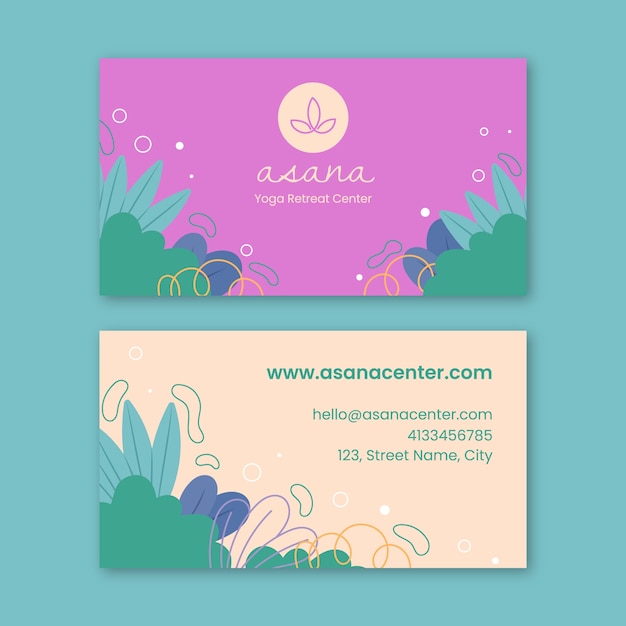 Free vector flat design retreat business card template