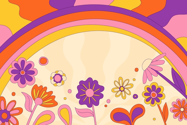 Free Vector flat design retro 60s-70s background