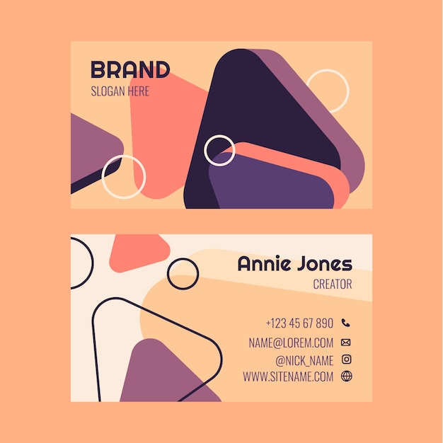 Free vector flat design retro business card design