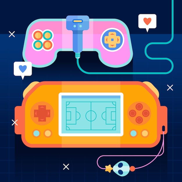 Free vector flat design retro games illustration