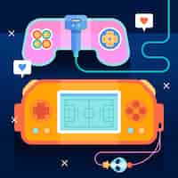 Free vector flat design retro games illustration