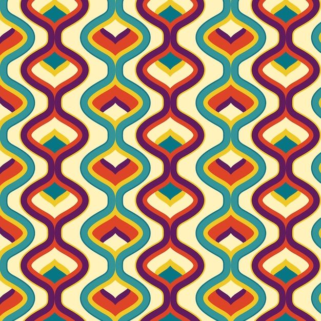 Free vector flat design retro renew pattern illustration