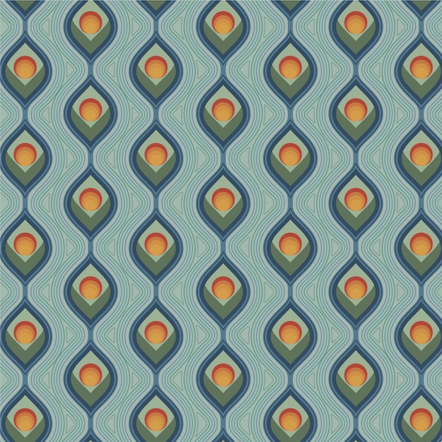 Flat design retro renew pattern