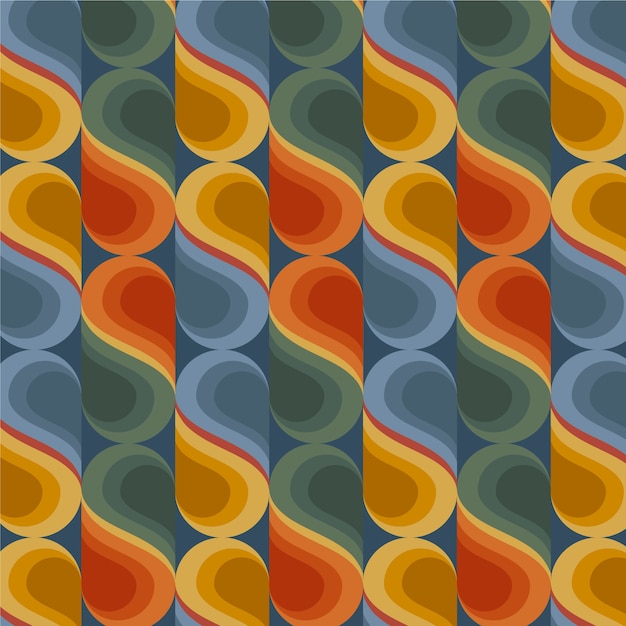 Flat design retro renew pattern