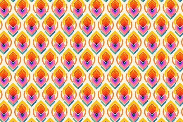 Flat design retro renew pattern