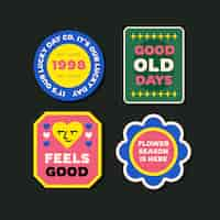 Free vector flat design retro sticker collection