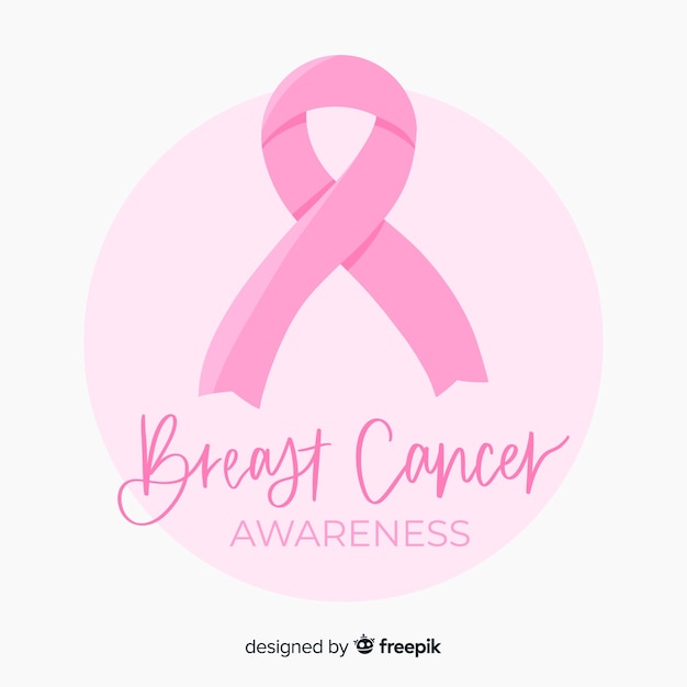 Free vector flat design ribbon breast cancer awareness