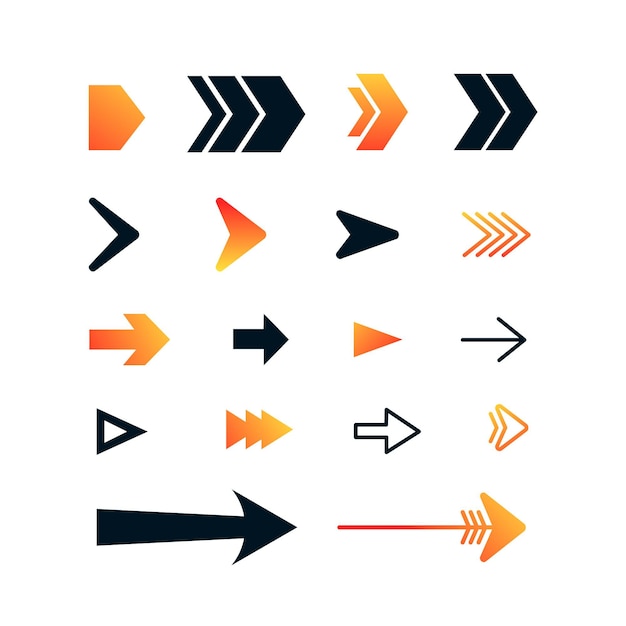 Free vector flat design right arrow collection