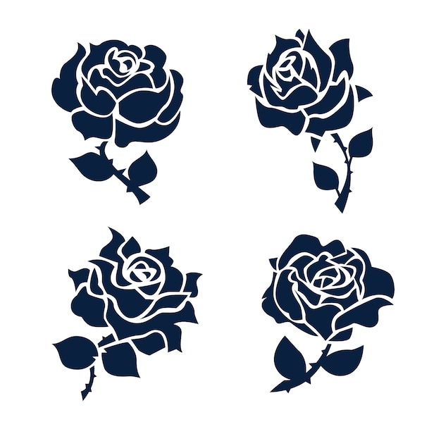Free Vector flat design rose silhouette