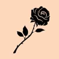 Free vector flat design rose silhouette