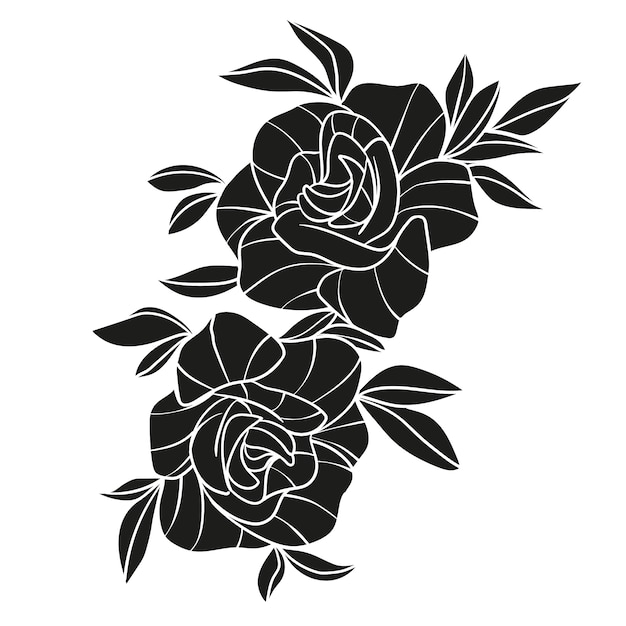 Free vector flat design rose silhouette