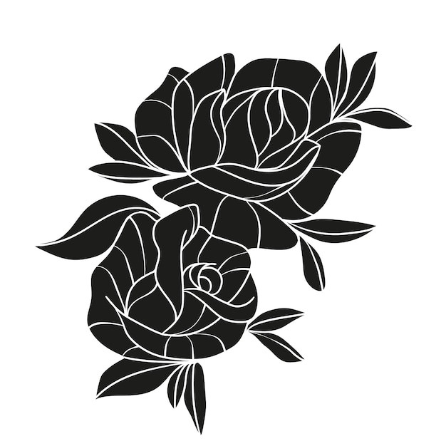 Free vector flat design rose silhouette