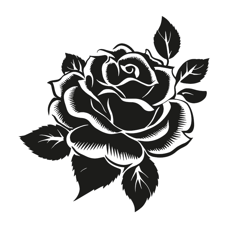 Free Vector flat design rose silhouette