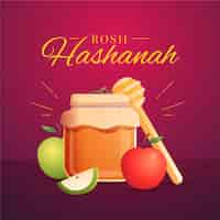 Free vector flat design rosh hashanah concept