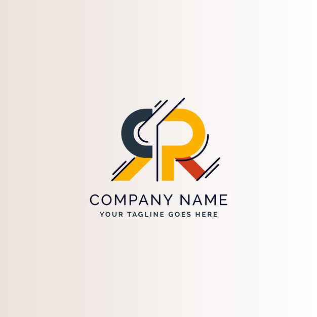 Flat design rr logo template