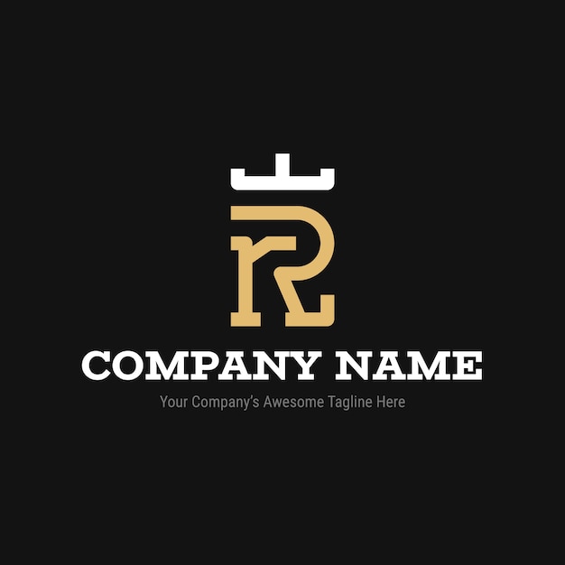 Шаблон логотипа rr в плоском дизайне