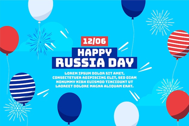 Flat design russia day background