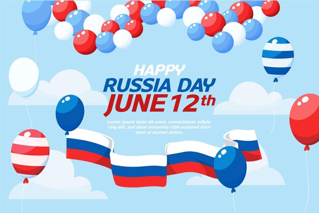 Flat design russia day background