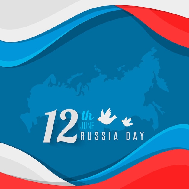 Flat design russia day celebration