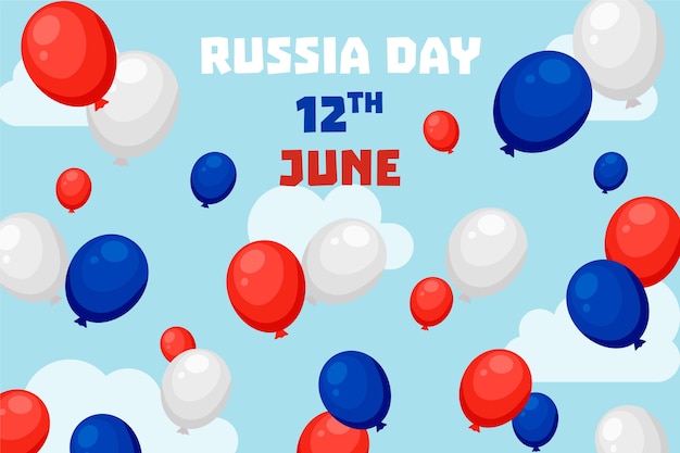 Flat design russia day concept