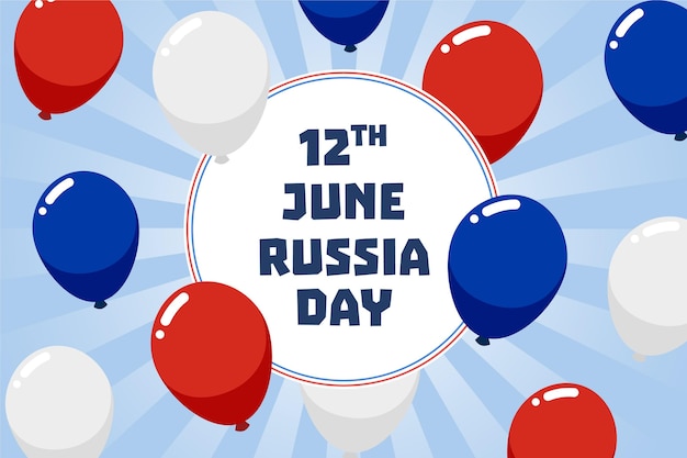 Free vector flat design russia day concept