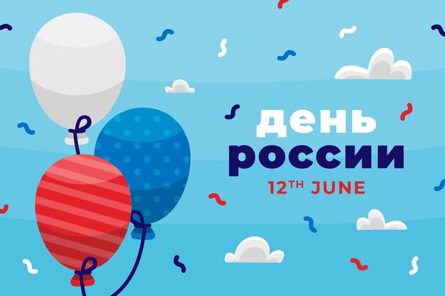 Flat design russia day wallpaper theme