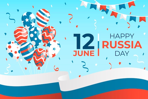 Free vector flat design russia day wallpaper