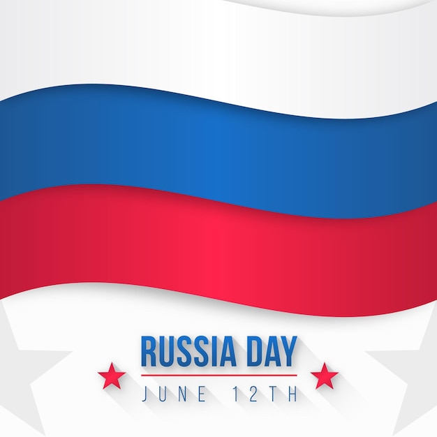 무료 벡터 평면 디자인 러시아 국제의 날 6 월 12 일